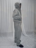 GREY UNISEX ZIPPER HOODIE AND SWEATPANT CO-ORD SET