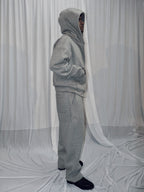 GREY UNISEX ZIPPER HOODIE AND SWEATPANT CO-ORD SET