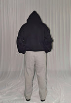 Black Baggy Vertical Pocket Unisex Hoodie