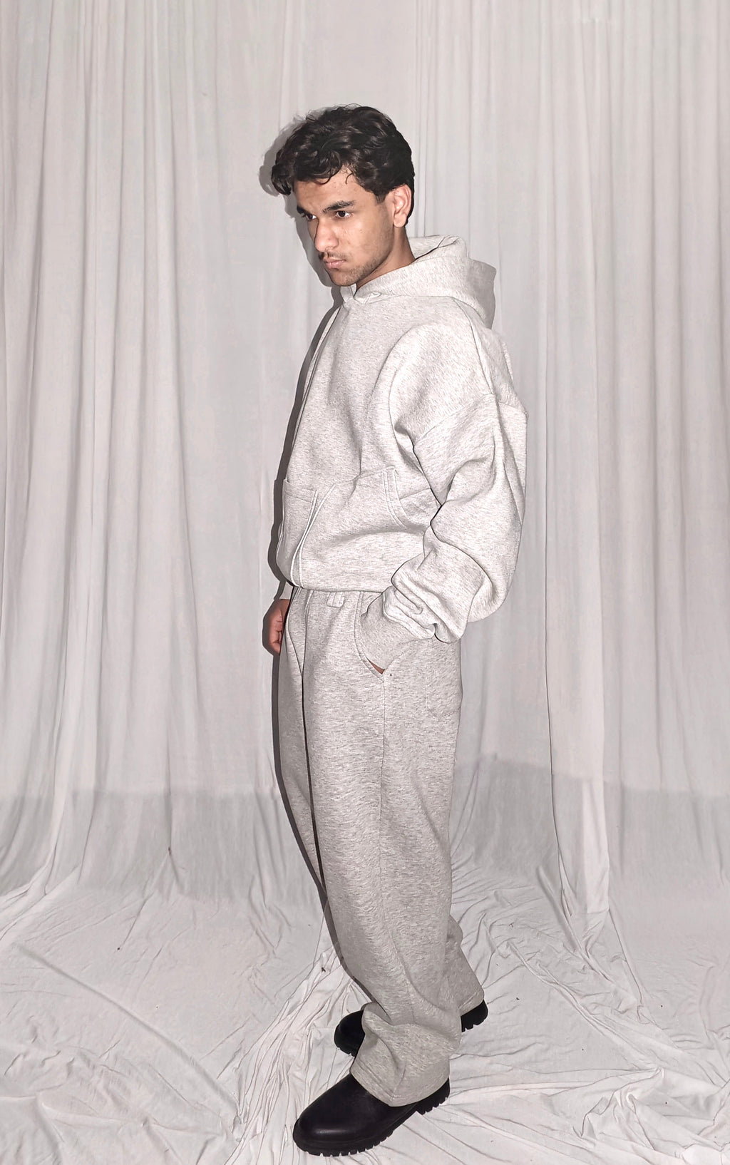 Unisex Hoodie Vertical Pocket