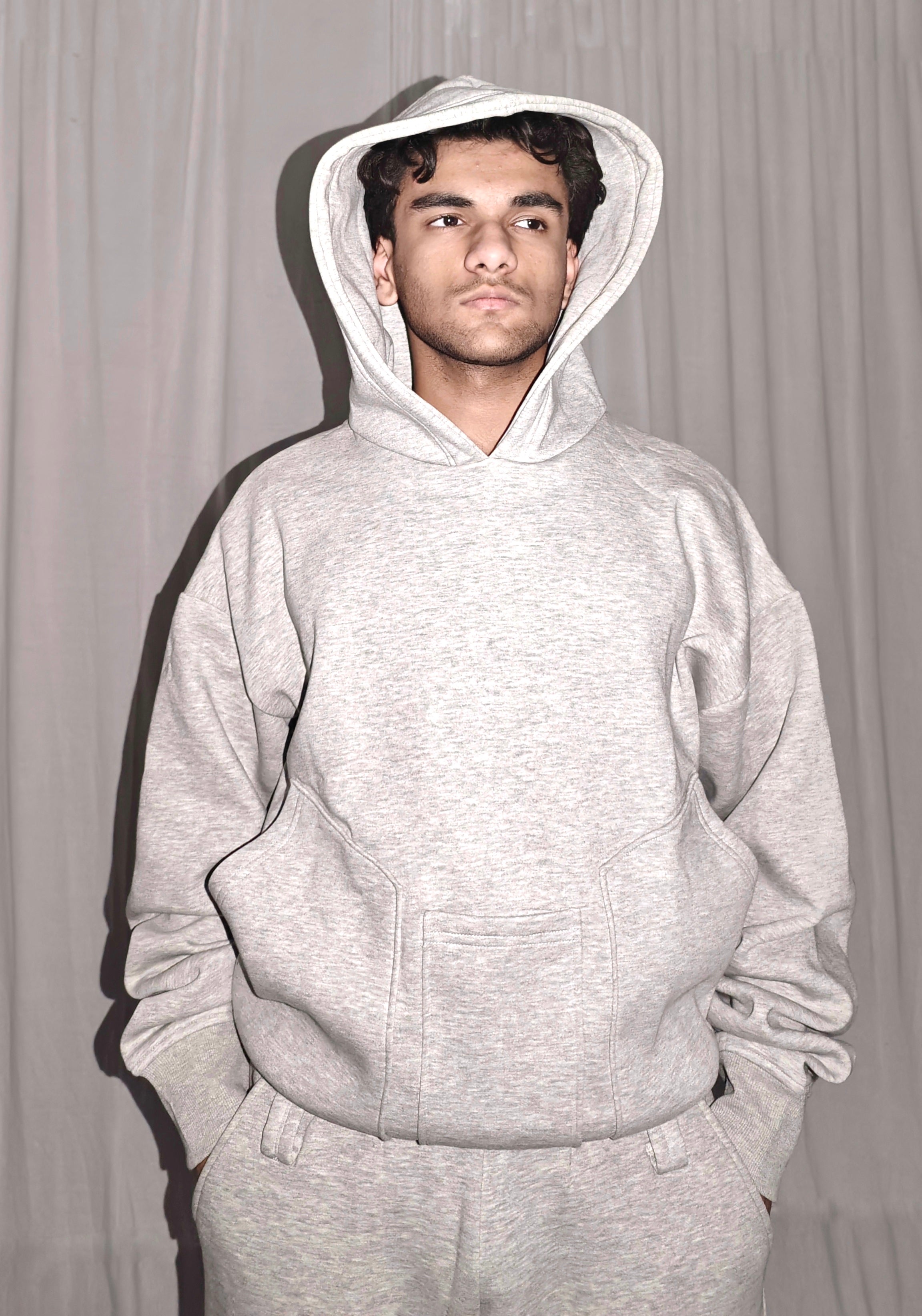 Unisex Hoodie Vertical Pocket