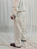 WHITE UNISEX SWEATPANT BAGGY FIT