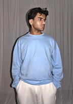Sweatshirt Cotton Terry Sky Blue