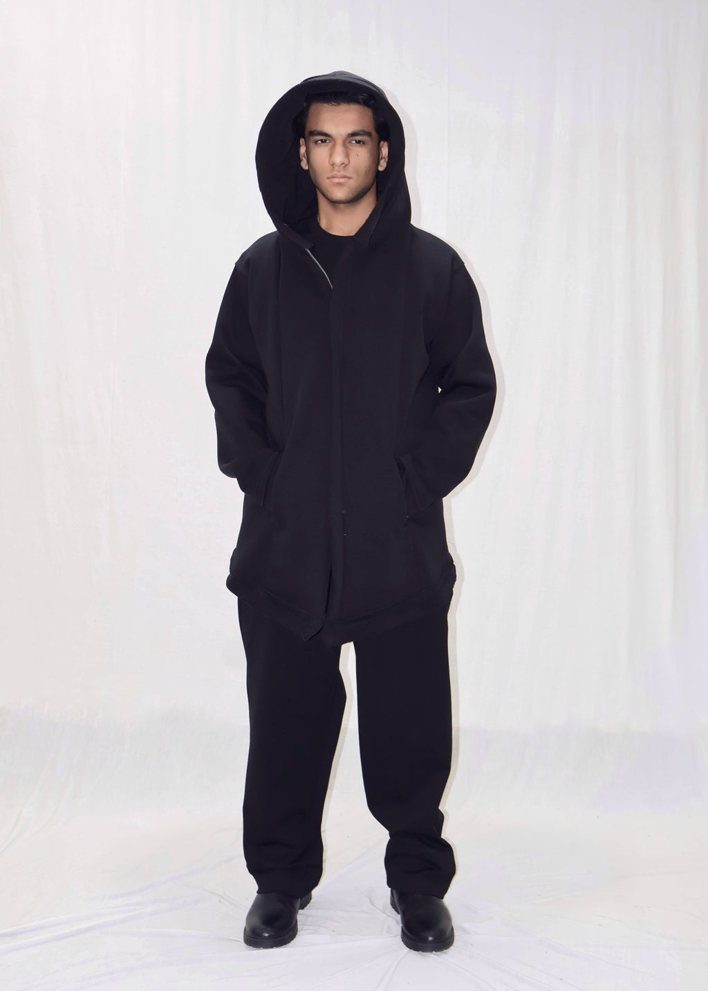 MID LONG UNISEX HOODIE JACKET