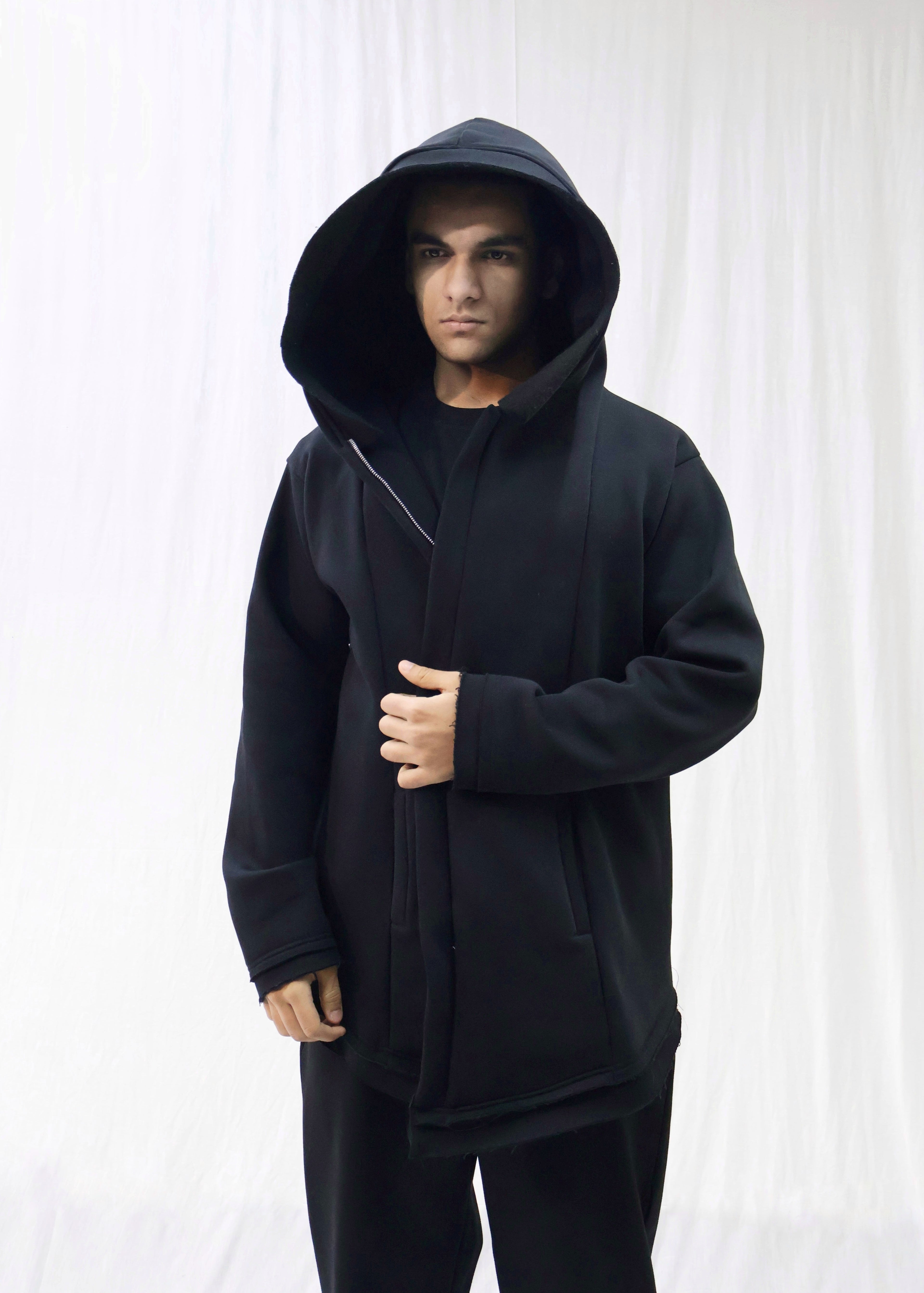 MID LONG UNISEX HOODIE JACKET