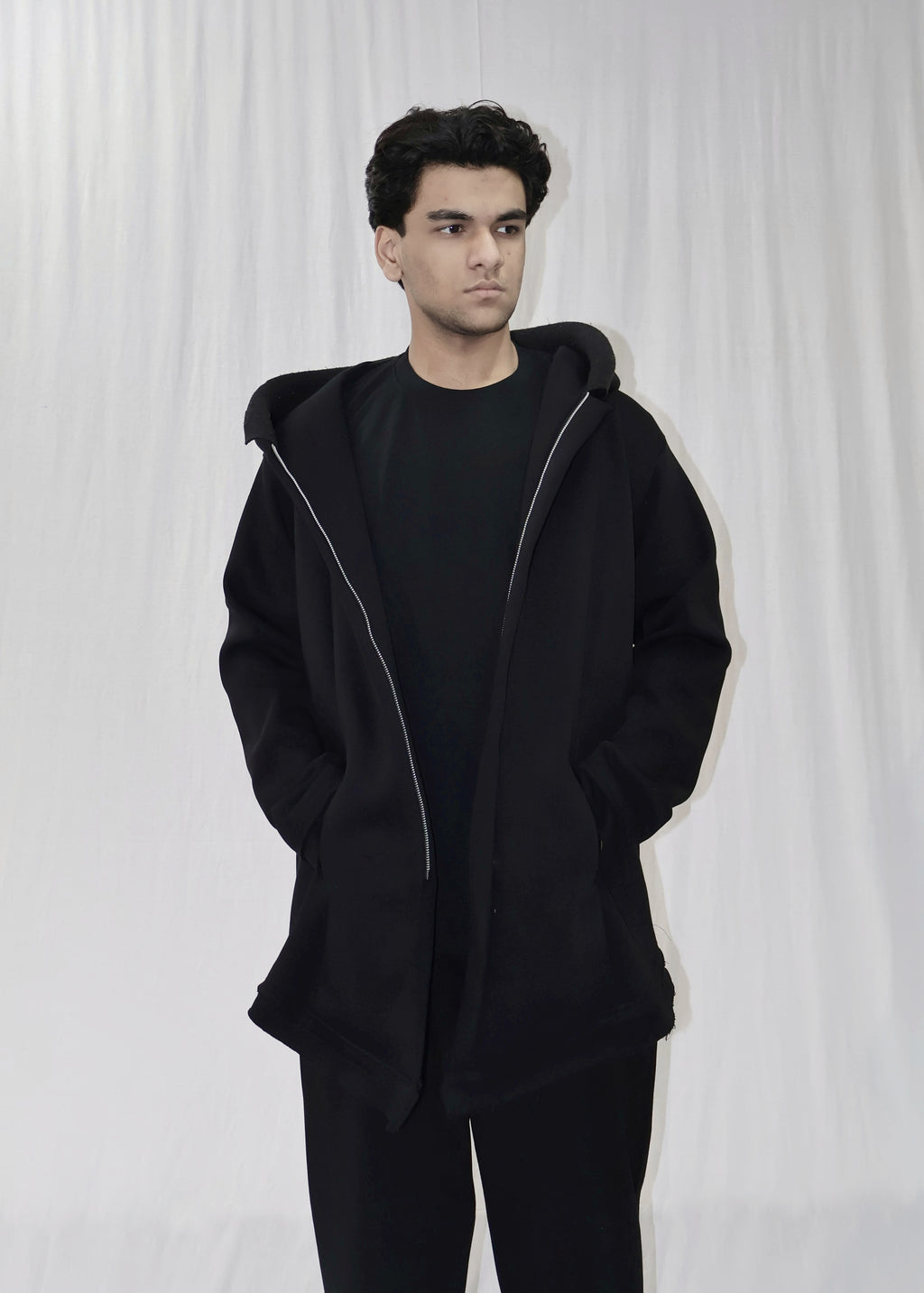 MID LONG UNISEX HOODIE JACKET