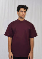 Mid Drop Shoulder Wine T-shirt