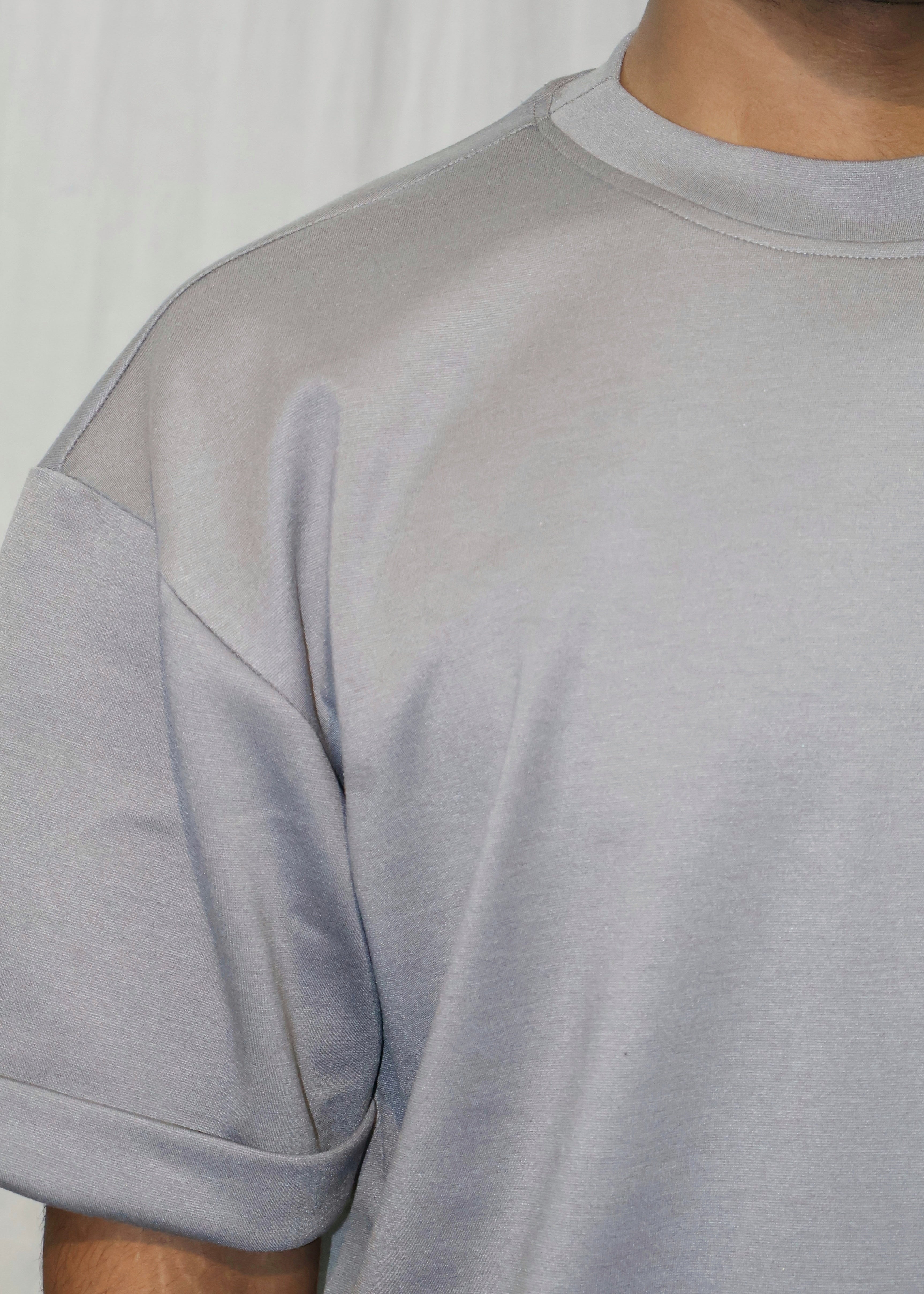 Mid Drop Shoulder Grey T-shirt