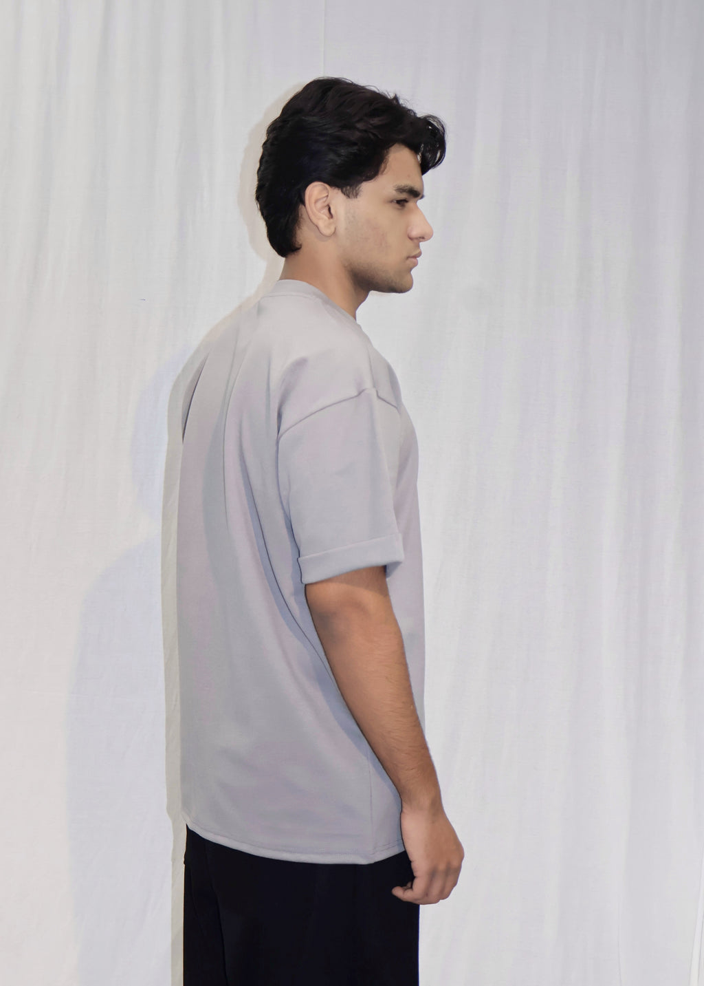 Mid Drop Shoulder Grey T-shirt