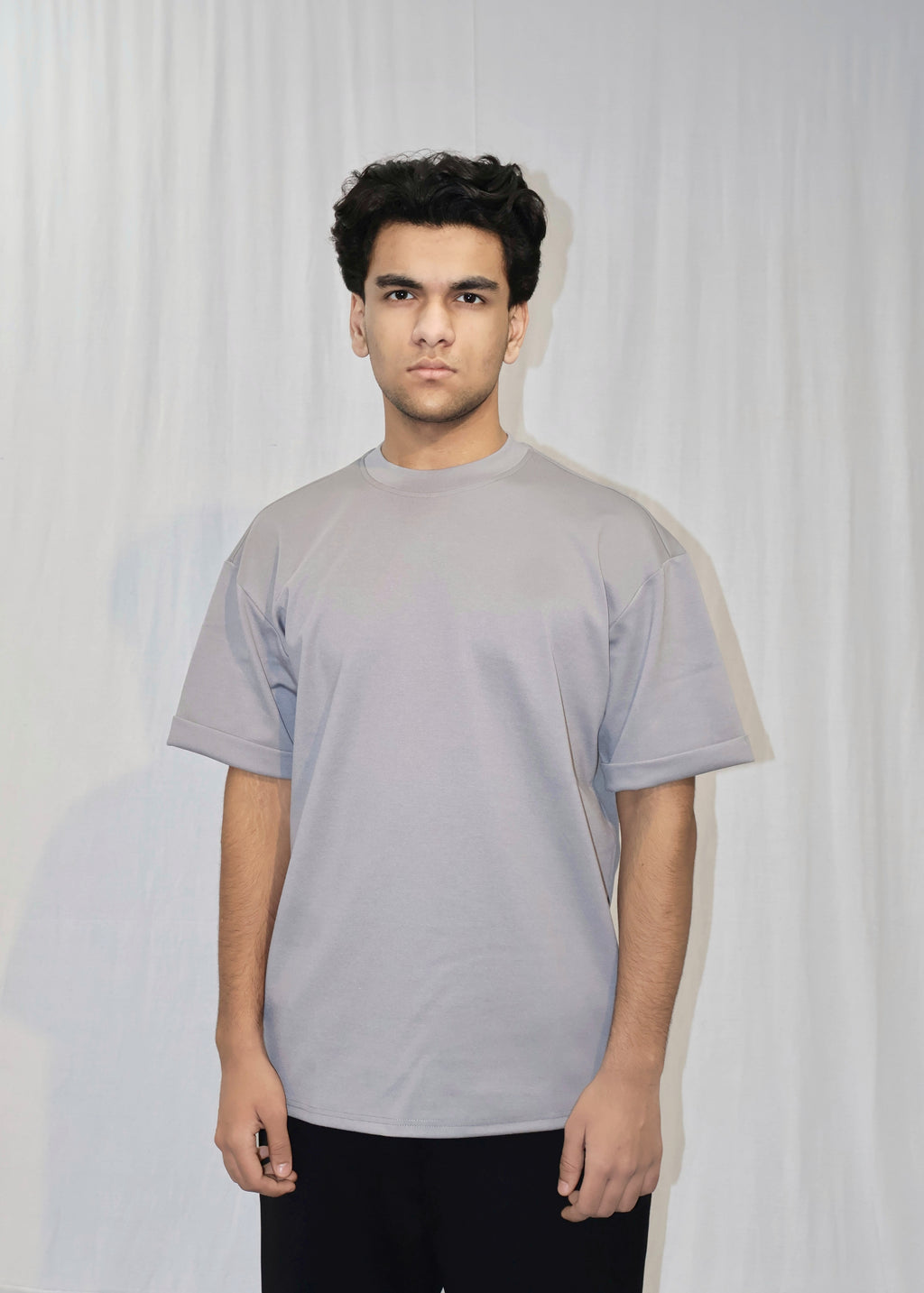 Mid Drop Shoulder Grey T-shirt