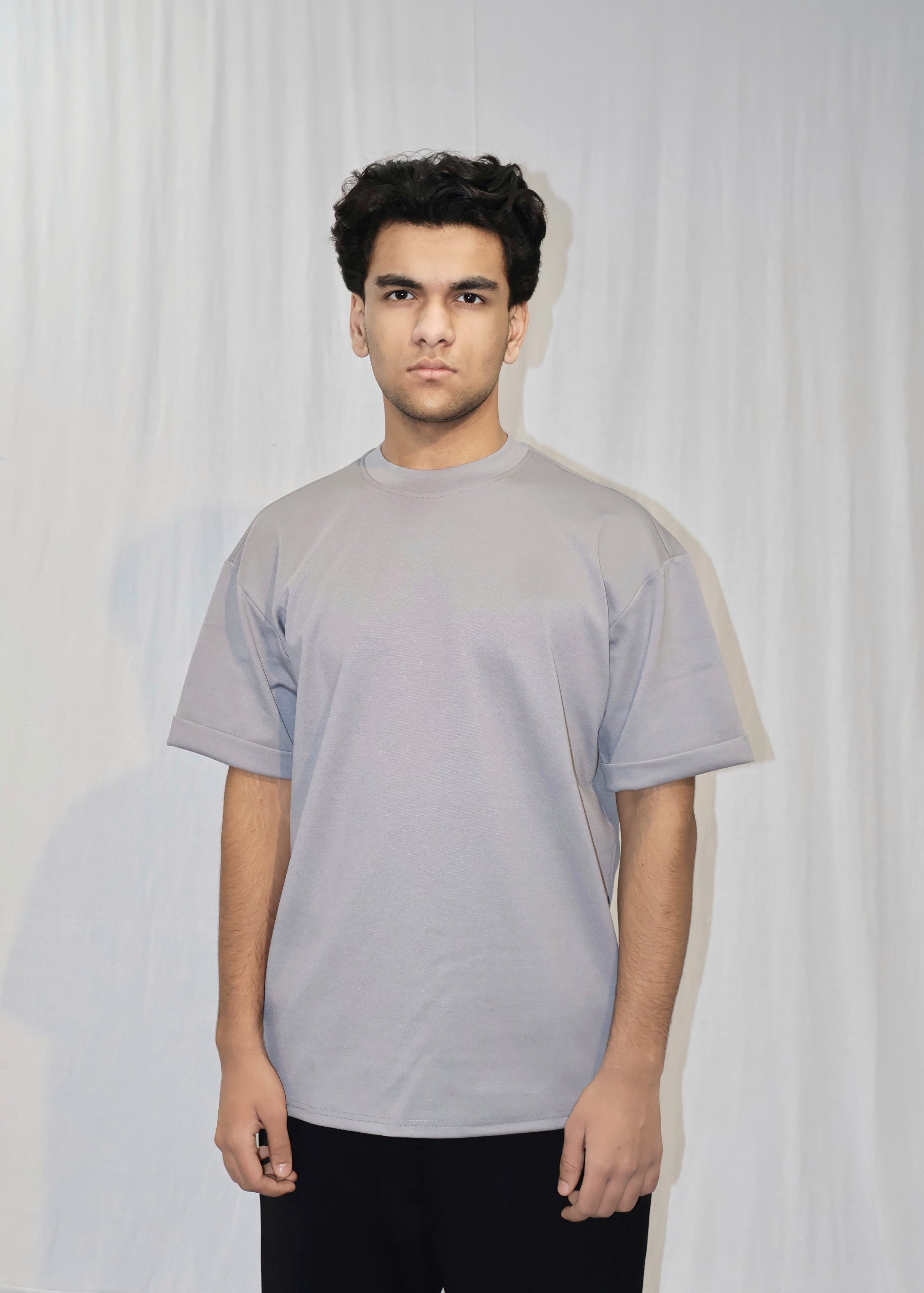 Mid Drop Shoulder Grey T-shirt