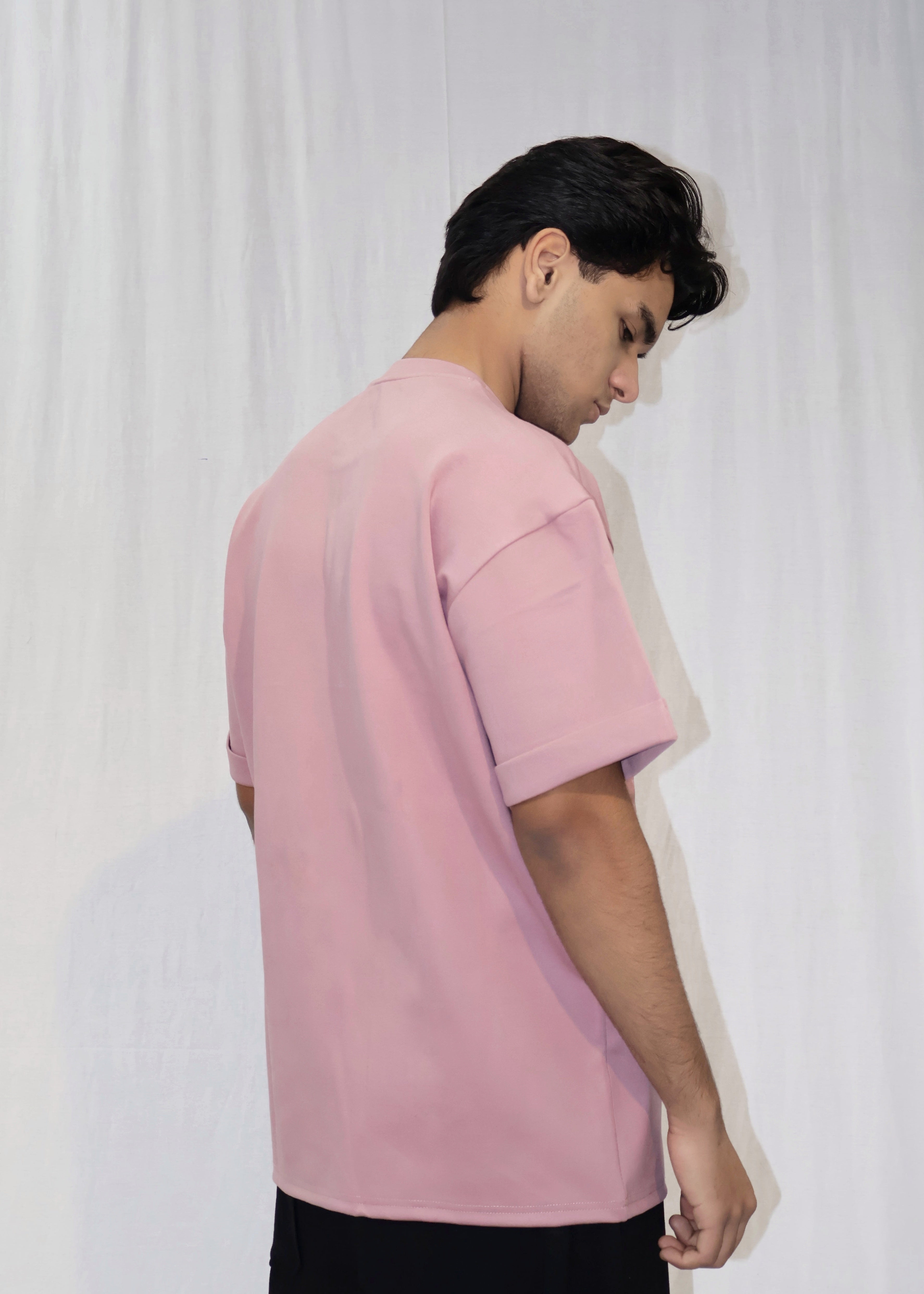 Mid Drop Shoulder Pink T-shirt