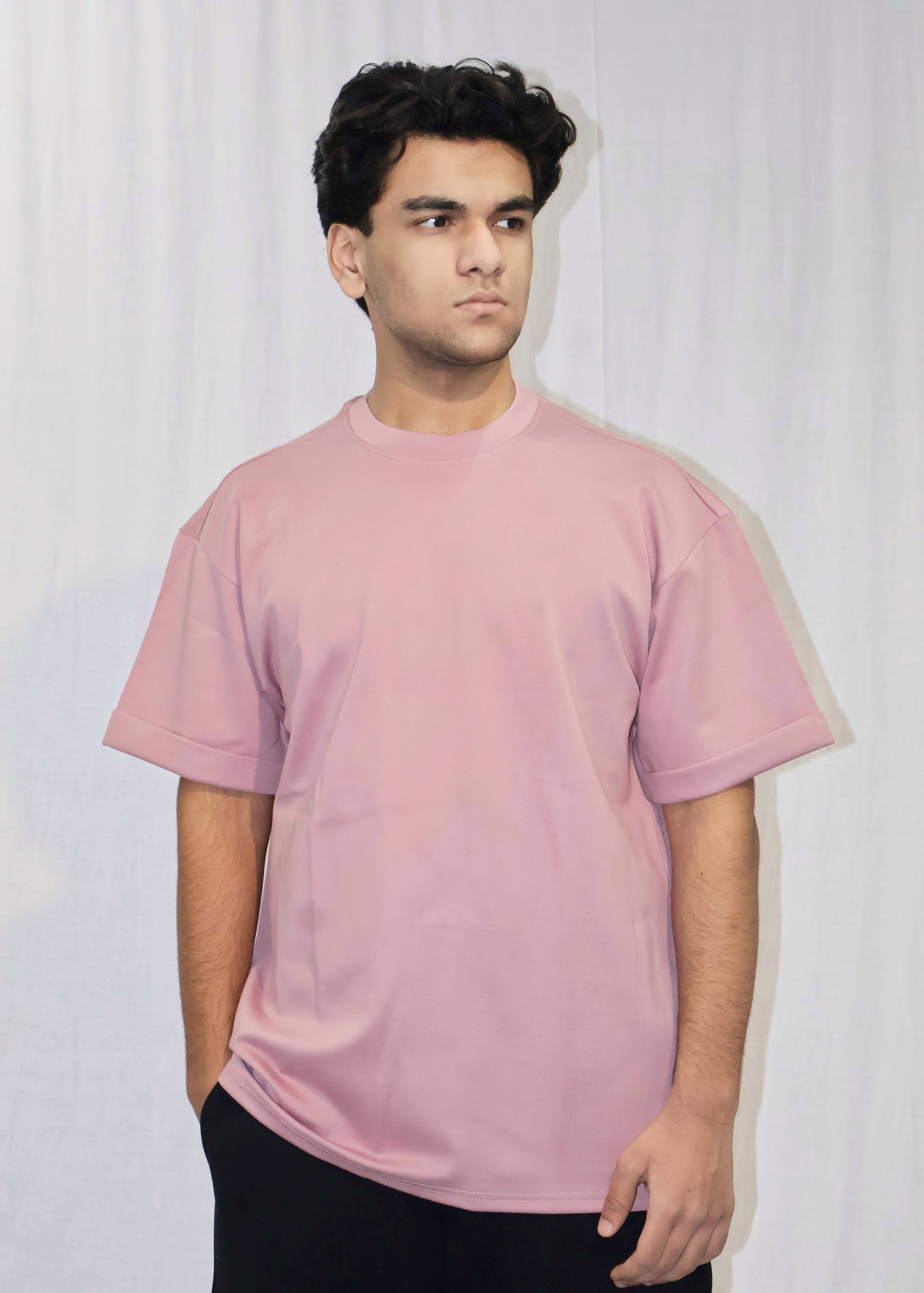Mid Drop Shoulder Pink T-shirt