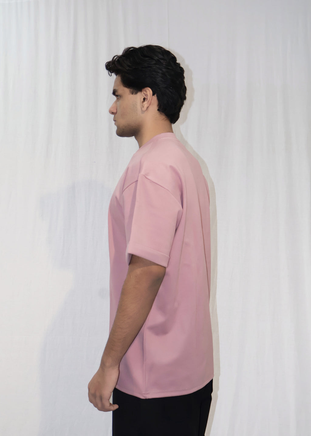 Mid Drop Shoulder Pink T-shirt