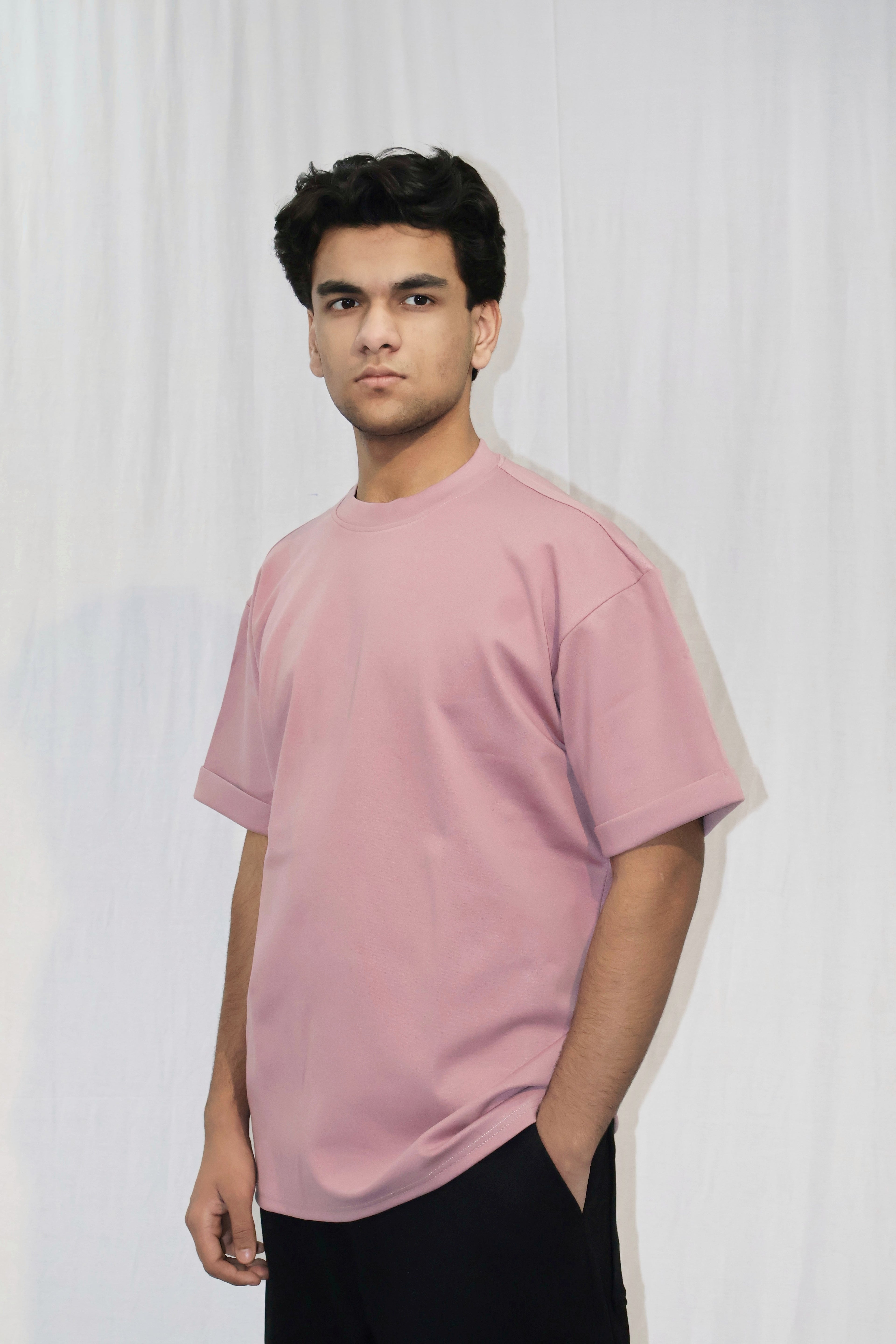 Mid Drop Shoulder Pink T-shirt
