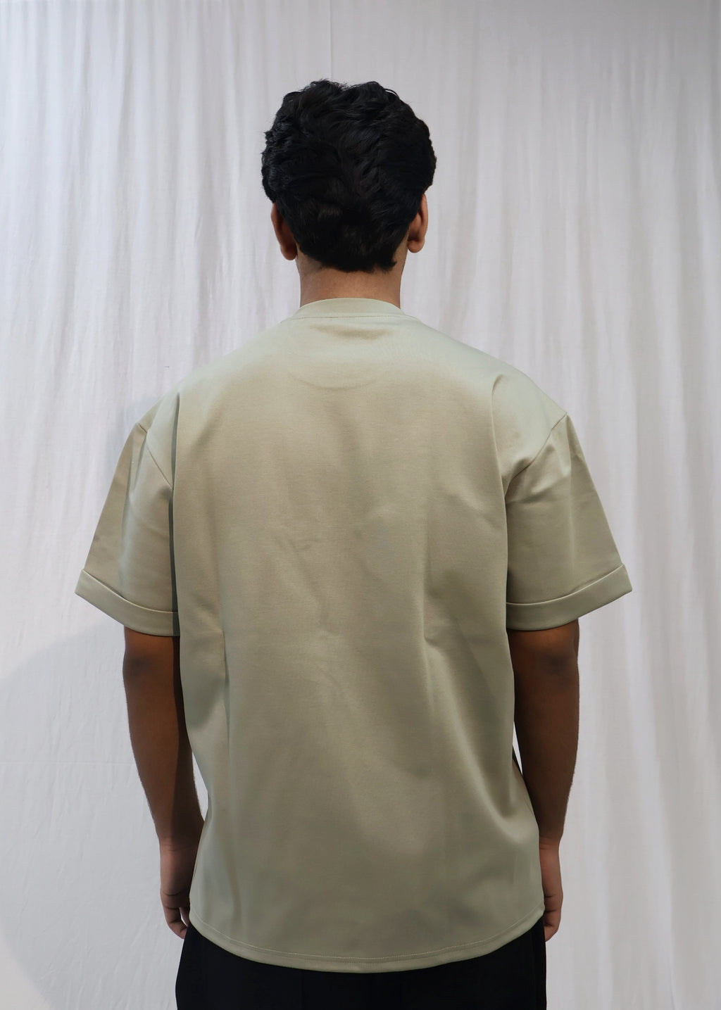 Mid Drop Shoulder Sage Green T-shirt