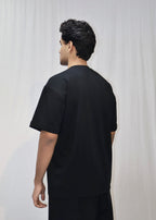 Mid Drop Shoulder Black T-shirt