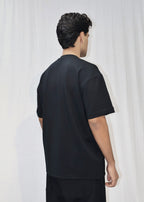 Mid Drop Shoulder Black T-shirt