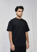 Mid Drop Shoulder Black T-shirt
