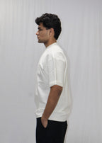 Mid Drop Shoulder White T-shirt
