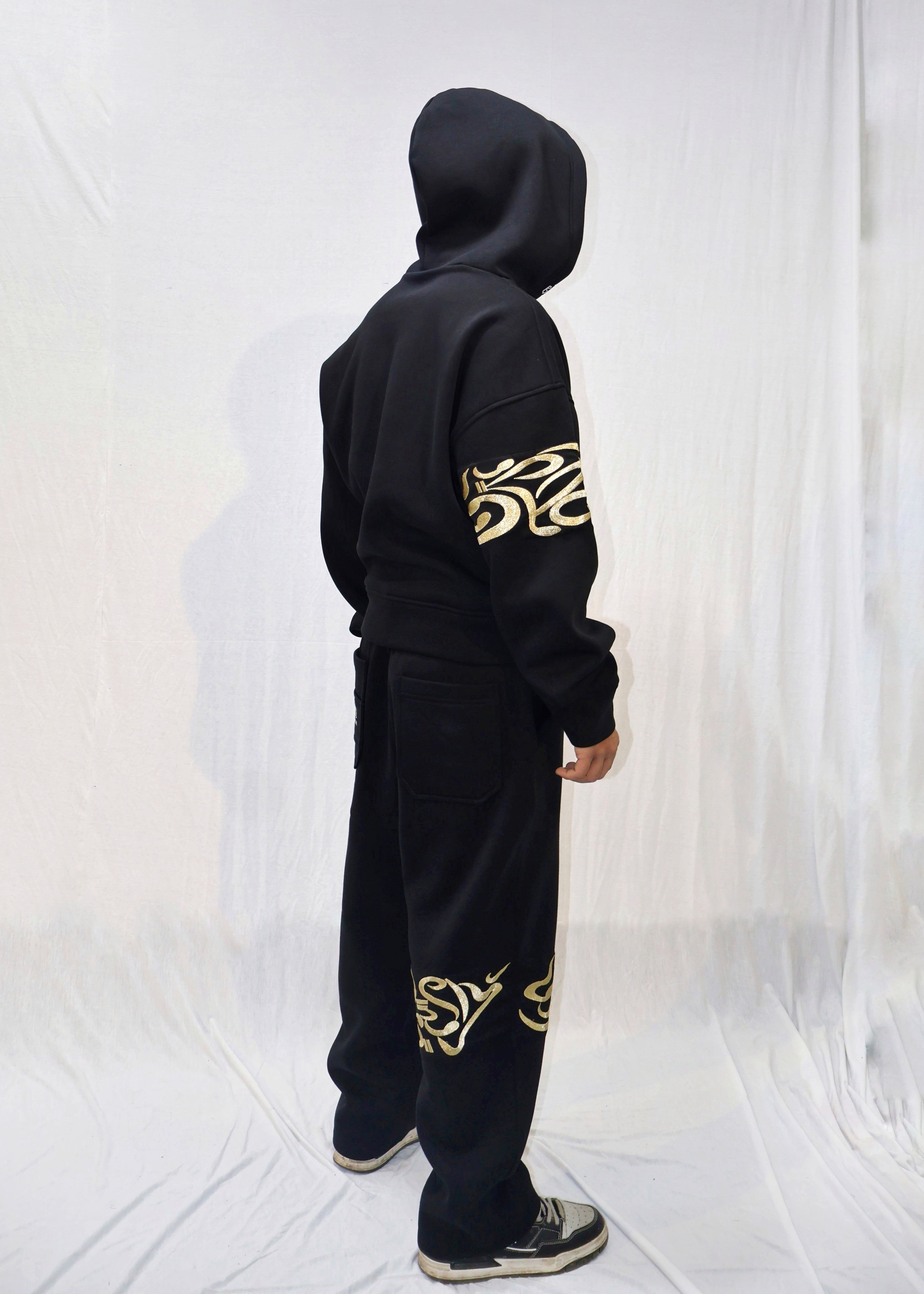 Cotton Fleece Unisex Co-ord Set with Patch Embroidery